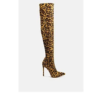 London Rag Pokey Suede Over The Knee Block Heeled Boots