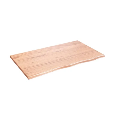 Wall Shelf Light Brown 39.4"x23.6"x0.8" Treated Solid Wood Oak