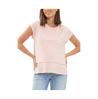 Ripe Maternity Jazmin Layered Nursing Tee Soft Pink