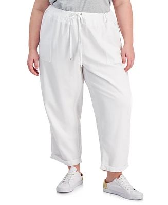 Tommy Hilfiger Plus High-Rise Cuffed Twill Pants