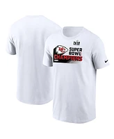 Men's Nike White Kansas City Chiefs Super Bowl Lviii Champions Iconic T-shirt