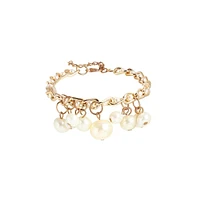 Sohi Women's Gold Drop Charm Bracelet