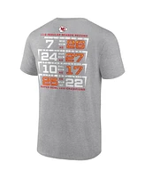 Men's Fanatics Heather Gray Kansas City Chiefs Super Bowl Lviii Champions Counting Point Score Big and Tall T-shirt