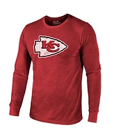 Men's Majestic Red Kansas City Chiefs Super Bowl Lviii Champions Tri-Blend Back Hit Long Sleeve T-shirt