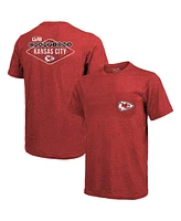 Men's Majestic Red Kansas City Chiefs Super Bowl Lviii Champions Tri-Blend Pocket T-shirt