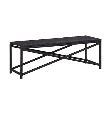 Patio Bench 47.2" Poly Rattan Black