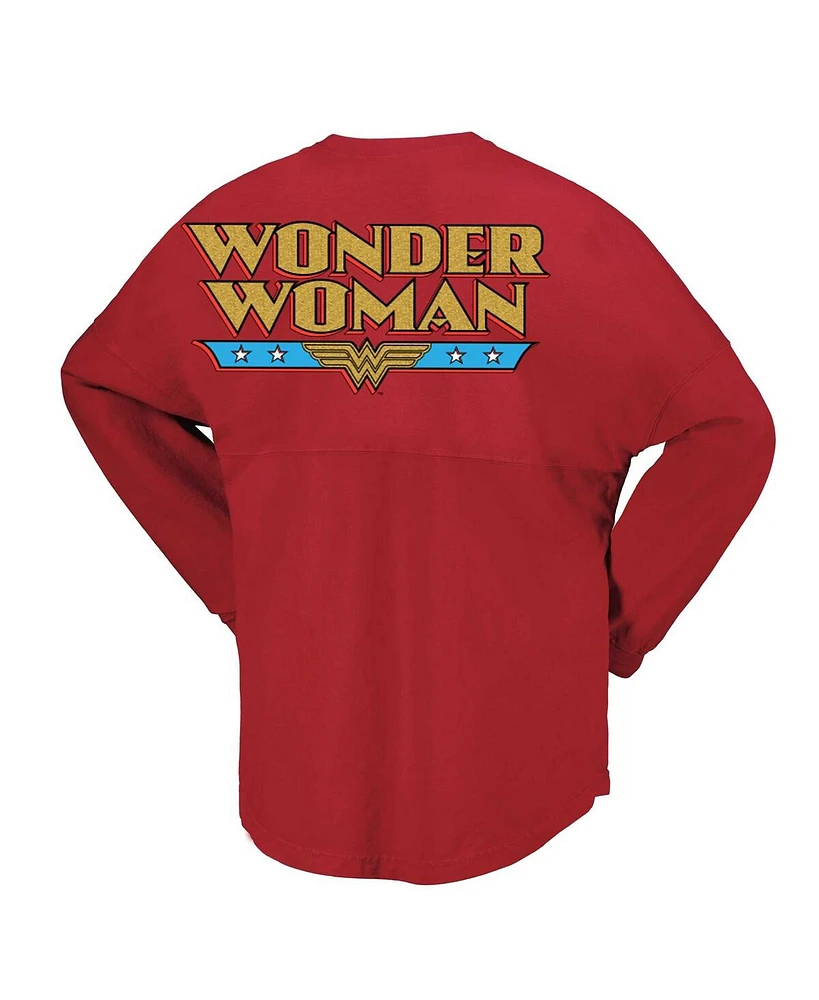 Women's Red Wonder Woman Original Long Sleeve T-shirt
