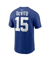 Men's Nike Tommy DeVito Royal New York Giants Name and Number T-shirt