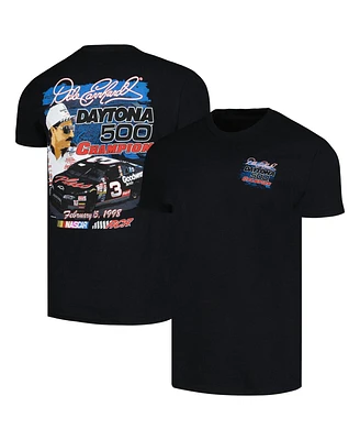 Men's Checkered Flag Sports Black Dale Earnhardt 1998 Daytona 500 Champion Anniversary T-shirt