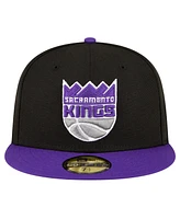 Men's New Era Black, Purple Sacramento Kings 2-Tone 59FIFTY Fitted Hat