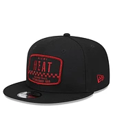 Men's New Era Black Miami Heat 2024 Nba All-Star Game Rally Drive Finish Line Patch 9FIFTY Snapback Hat