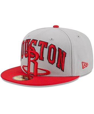 Men's New Era Gray, Red Houston Rockets Tip-Off Two-Tone 59FIFTY Fitted Hat