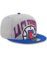 Men's New Era Gray, Royal La Clippers Tip-Off Two-Tone 59FIFTY Fitted Hat