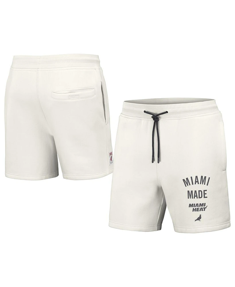 Men's Nba x Staple Cream Miami Heat Heavyweight Fleece Shorts