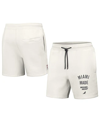 Men's Nba x Staple Cream Miami Heat Heavyweight Fleece Shorts