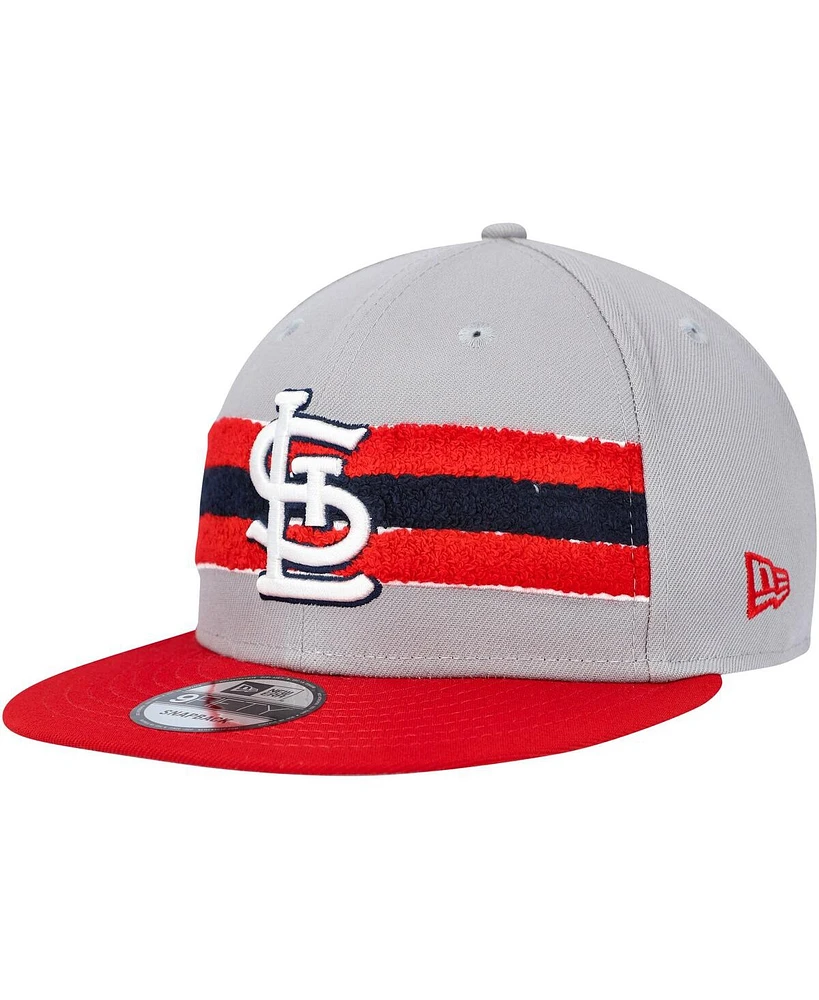 Men's New Era Gray, Red St. Louis Cardinals Band 9FIFTY Snapback Hat