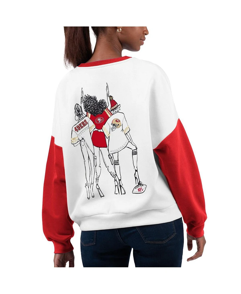 Women's G-iii 4Her by Carl Banks White San Francisco 49ers A-Game Pullover Sweatshirt