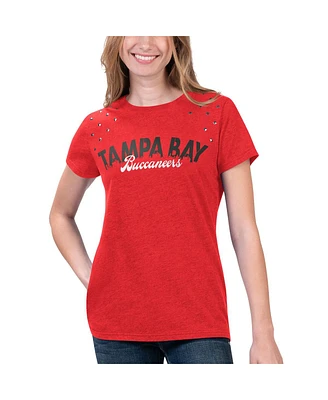 Women's G-iii 4Her by Carl Banks Heathered Red Tampa Bay Buccaneers Main Game T-shirt