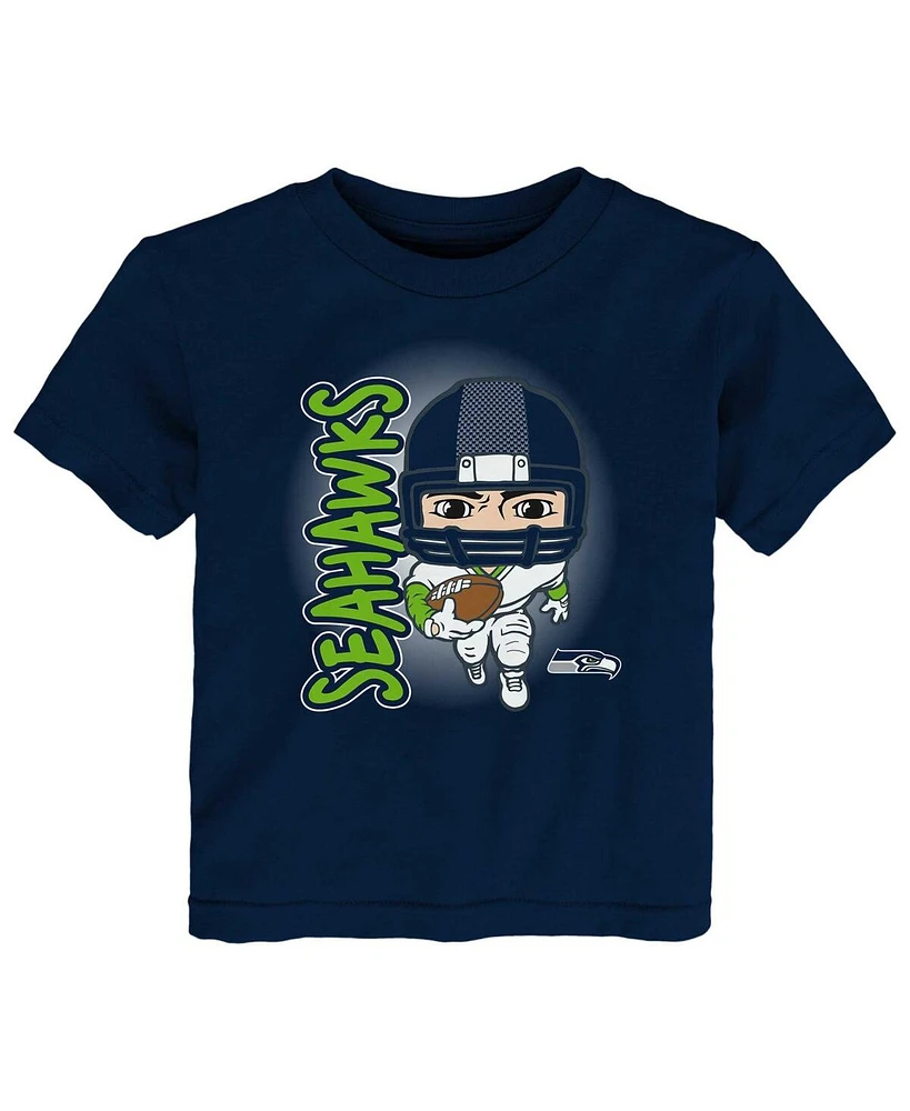 Toddler Boys and Girls Navy Seattle Seahawks Scrappy Sequel T-shirt