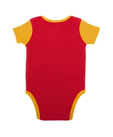 Baby Boys and Girls Red, Gold Kansas City Chiefs Home Field Advantage Three-Piece Bodysuit, Bib Booties Set