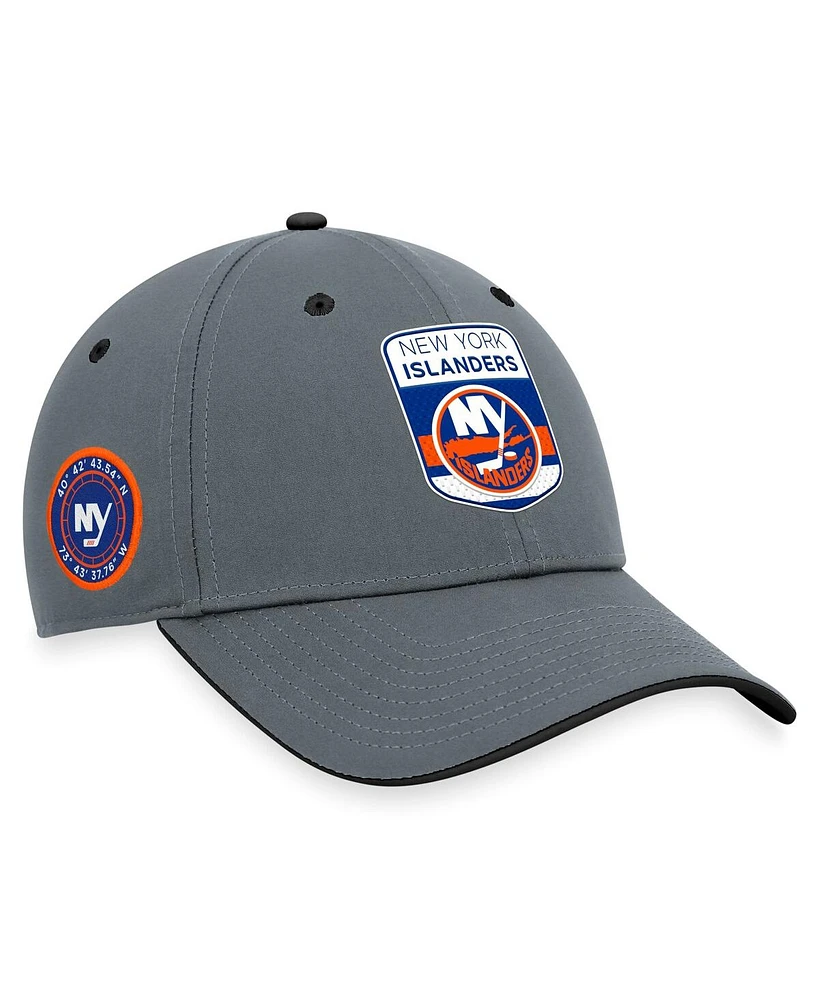 Men's Fanatics Gray New York Islanders Authentic Pro Home Ice Flex Hat