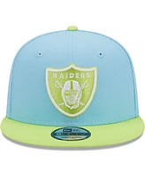 Men's New Era Light Blue, Neon Green Las Vegas Raiders Two-Tone Color Pack 9FIFTY Snapback Hat