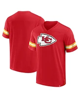 Men's Fanatics Red Kansas City Chiefs Jersey Tackle V-Neck T-shirt