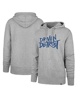 Men's '47 Brand Gray Detroit Lions Driven by Detroit Pullover Hoodie