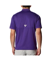 Men's Columbia Purple Lsu Tigers Pfg Tamiami Omni-Shade Polo Shirt