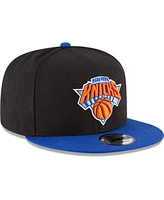 Men's New Era Black, Blue New York Knicks 2-Tone 9FIFTY Adjustable Snapback Hat