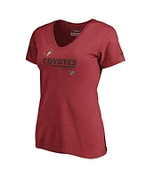 Women's Fanatics Garnet Arizona Coyotes Authentic Pro Core Collection Prime V-Neck T-shirt