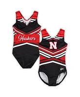 Girls Youth Scarlet Nebraska Huskers Spirit V-Neck Leotard