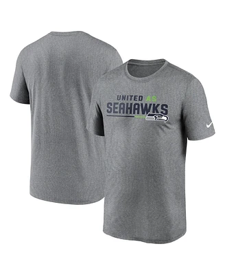 Men's Nike Heather Gray Seattle Seahawks Legend Team Shoutout Performance T-shirt