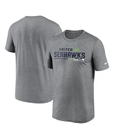 Men's Nike Heather Gray Seattle Seahawks Legend Team Shoutout Performance T-shirt