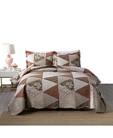 MarCielo 3 Piece Quilt Bedspread Set Bedding Coverlet Set B74 - King