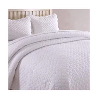 MarCielo 100% White Cotton Quilt Bedspread Set B34 - King