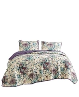 MarCielo 3 Piece Printed Quilt Set Lightweight Bedspread Set Helie