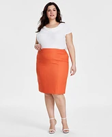 Kasper Plus Textured Pencil Skirt