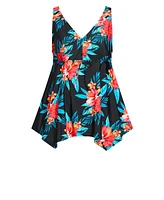 Plus Sharkbite Print Tankini Top