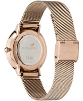 Olivia Burton Women's Signature Butterfly Rose Gold-Tone Stainless Steel Mesh Watch 35mm