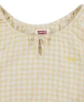 Levi's Little Girls Gingham Peasant Checkered Print Blouse