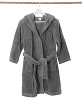 Linum Home Kids Super Plush Double Brushed Hooded Polyester Bathrobe