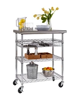Seville Classics Stainless-Steel Top Utility Cart, Nsf Certified