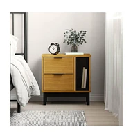 Bedside Cabinet Flam 19.3"x13.8"x19.7" Solid Wood Pine