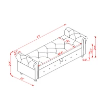 Streamdale Furniture Bed Bench Navy Blue Fabric