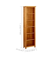 6-Tier Bookcase 20.5"x8.7"x70.9" Solid Oak Wood