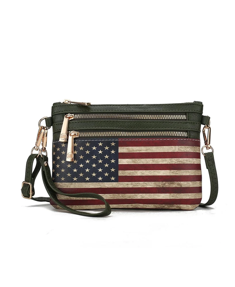 Mkf Collection Alisson Women's Patriotic Crossbody Wristlet Bag by Mia K