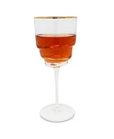 Vivience Shaped Bottom Rim Wine Glasses, Set of 6