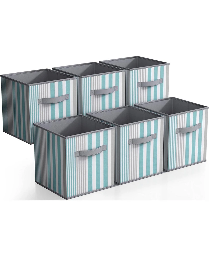 Sorbus Storage Cube Basket Bins - Aqua lines