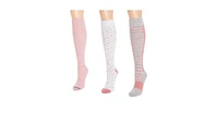 Muk Luks Women's 3 Pack Cotton Compression Knee-High Socks